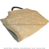 Dog bite developer cuff/cover made of jute with handle Dog bite developer cuff/cover made of jute with handle